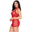 Hátul nyitott vörös miniruha Heart Halter Mini Dress Red