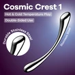 Dildó g ponthoz fémből kétvégű Cosmic crest 1 - silver
