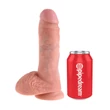 Letapasztható dildó herékkel 8" cock with balls light 20 cm