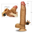Vibrátoros péniszhosszabbító (+3,8cm) Vibrating Silicone Extender Brown