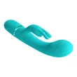 Tölthető, szilikon nyuszi vibrátor Pretty Love Scocco green 20 cm