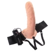 Üreges felcsatolható vibrációs dildó távirányítóval 20 cm - 8" vibrating hollow strap-on light/black