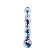 Hullámos üvegdildó No. 8 Clear/Blue