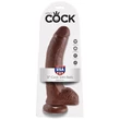 Letapasztható barna dildó herékkel 9" cock with balls brown 22,8 cm