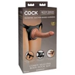 Felköthető heveder dildóval Comfy silicone body dock kit black/ dark brown