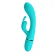 Tölthető, szilikon nyuszi vibrátor Pretty Love Scocco green 20 cm