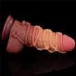 Tapadótalpas kétrétegű nagy dildó 24 cm-es dual layered platinum silicone cock kötéllel