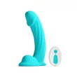 Távirányítós, ívelt szilikon dildó 15 cm - Colours Curve Vibrating 6" Dildo teal