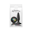 Kicsi fekete szilikon anál plug színes kővel Glams Mini Rainbow Gem