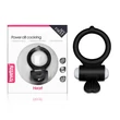 Vibrációs péniszgyűrű szív alakú csiklóizgatóval Power Clit Cockring Black