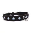 Kék köves bőr nyakörv Crystal Collar Light Blue