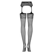Virágmintás harisnyatartós harisnya Garter stockings S500 black S/M/L