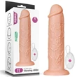 Nagy méretű realisztikus letapasztható vibrátor - 11'' Realistic Long Vibrating Dildo Flesh 28 cm
