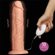 Nagy méretű realisztikus letapasztható vibrátor - 11'' Realistic Long Vibrating Dildo Flesh 28 cm