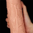 Nagy méretű realisztikus letapasztható vibrátor - 11'' Realistic Long Vibrating Dildo Flesh 28 cm
