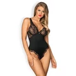 Fekete intim résznél nyitott body csipke mellrésszel Luvae teddy L/XL