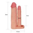 Péniszköpeny análdildóval dupla behatoláshoz +5cm Double Penis Sleeve 