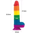 Szivárvány műpénisz 9'' prider dildo 23 cm