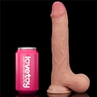 Tapadótalpas dildó 9.5 sliding skin dual layer dong whole testicle 24 cm