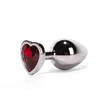 Köves fém análplug nagy L - Secret shine metal butt plug red X-men