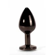 Fekete köves, fém análplug - X-men Secret Shine butt plug colour l