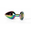 Többszínű köves kicsi anál plug - X-MEN Secret Shine Metal Butt Plug Rainbow S