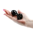 Üveg popsidugó Crystal flower butt plug - fekete