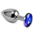 Kis méretű fém anál plug kék kővel - Rosebud Classic Metal Plug S Dark Blue