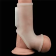Vibrációs pénisz- és heremandzsetta Vibrating Silk Knights Ring with Scrotum Sleeve (White)