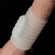 Hullámmintás vibrációs péniszmandzsetta Vibrating Spiral Knights Ring (White) IV