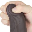 Forgófejes, kétrétegű letapasztható vibrátor távirányítóval 22,5 cm - 9'' Dual Layered Silicone Rotator Brown