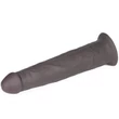 Forgófejes, kétrétegű letapasztható vibrátor távirányítóval 22,5 cm - 9'' Dual Layered Silicone Rotator Brown