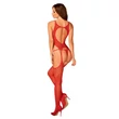 Piros nyitott és áttetsző testharisnya Bodystocking N122 S/M/L