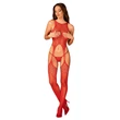 Piros nyitott és áttetsző testharisnya Bodystocking N122 S/M/L