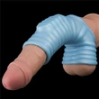 Bordázott, vibrátoros pénisz- és heremandzsetta Vibrating Wave Knights Ring with Scrotum Sleeve