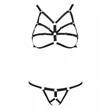 Passion Armanda set black pántos erotikus fehérnemű szett s/m