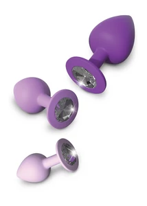 Lila szilikon anál plug szett - Her little gems trainer set purple