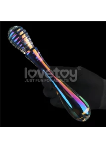 Twilight gleam glass dildo- twin pleasures
