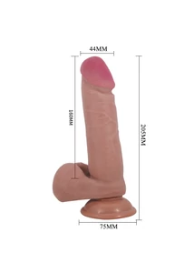 Realisztikus csúszóbőrös herés dildó Pretty Love Creel brown 16 cm