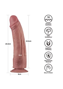 Realisztikus hajlítható  vibrátor 10.5'' vibrating dual density power cock