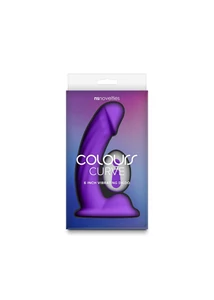 Távirányítós, ívelt szilikon dildó 15 cm - Colours Curve Vibrating 6" Dildo purple