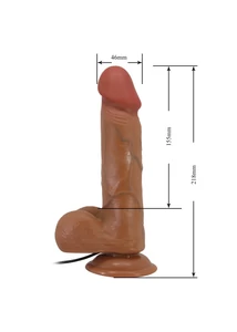 Realisztikus, barna letapasztható vibrátor 21,8 cm - Beautiful Bahamut 8,5" vibrating dildo brown