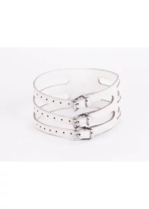 Bőr nyakörv fehér - Collar made in calf softy leather