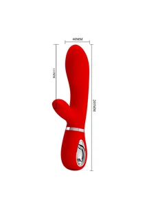 Csiklókaros puha szilikon g-pont vibrátor Pretty Love Thomas Red 20cm