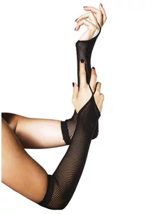 Necchálós kesztyű fekete Fishnet arm warmers, black, o/s