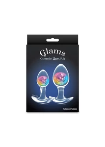 Szilikon plug üveg gömbbel szettben Cosmic Glams - 2pc kit - rainbow