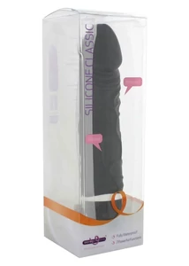 Fekete realisztikus szilikon vibrátor 19 cm - Classic Original Vibrator Black