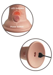 Letapasztható vibrátor 8" dual density vibrating silicone cock  light