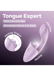 Csikló és G pont stimulátor Tongue expert - lavender