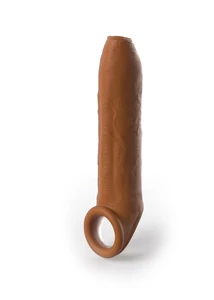 Nyitottvégű péniszvastagító 17 cm - Uncut 7" Extension Sleeve w/Strap Tan